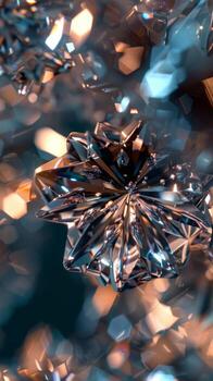 AI generated Crystal Snowflake Macro Closeup photo
