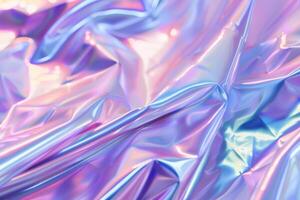 AI generated Shimmering Pastel Iridescent Fabric Waves photo