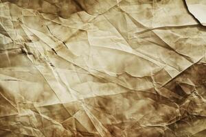 AI generated Crinkled Brown Paper Texture photo