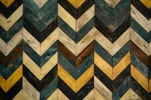 AI generated Rustic Chevron Wood Paneling Background photo