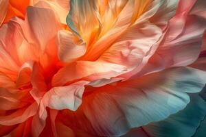 AI generated Colorful Peony Petals Close up photo