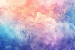 AI generated Watercolor Sky with Clouds Abstract photo