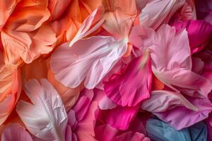 AI generated Peony Petals in Vivid Colors Background photo