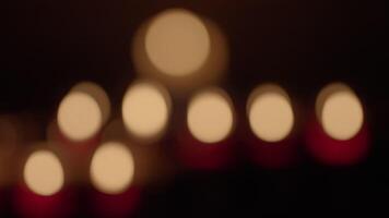 Wax Candles Night Lights Bokeh For Holy Religious Ceremony video