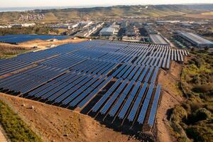 Ecology solar power station panels photo