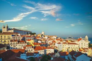 skyline of alfama district, the oldest neighborhood of Lisbon in Portugal photo