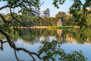 Hoan Kiem Lake, Lake of the Returned Sword, in Hanoi, Vietnam photo