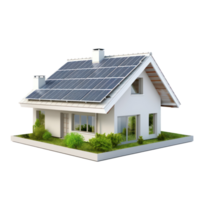 ai généré moderne maison avec solaire panneau sur le toit png