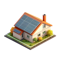 AI generated Modern house with solar panel on the rooftop png