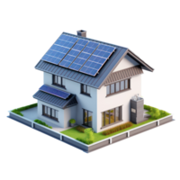 ai generado moderno casa con solar panel en el techo png