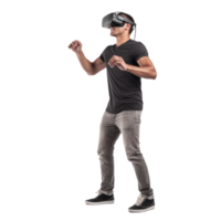 AI generated a man wearing a virtual reality headset png