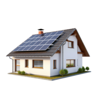 ai generiert modern Haus mit Solar- Panel auf das Dach png