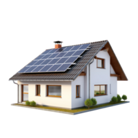 ai generado moderno casa con solar panel en el techo png