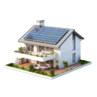 AI generated Modern house with solar panel on the rooftop png