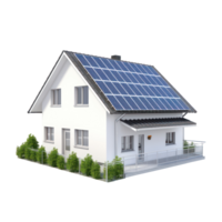 ai généré moderne maison avec solaire panneau sur le toit png