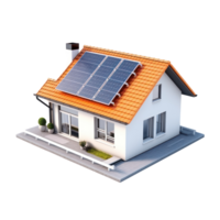 ai generato moderno Casa con solare pannello su il tetto png