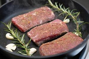 lamb salmon with herbs and spices photo