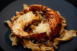 Surf and turf fillet steak and crawfish photo