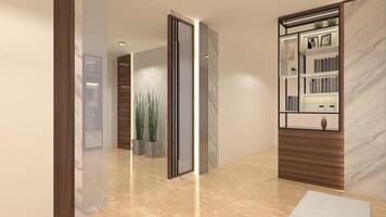 Modern Divider Cabinet and Partition Design, 3D Illustration photo