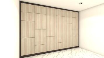 Clothes Wardrobe Cabinet Design In The Brighter Room, 3D Illustration photo