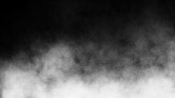 Abstract Realistic smoke misty fog on isolated black background. Smoke texture overlays effect. photo