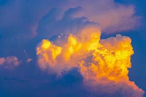 Extremely beautiful golden colorful sunrise sunset with colorful clouds Thailand. photo