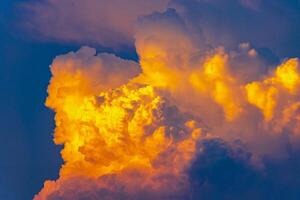 Extremely beautiful golden colorful sunrise sunset with colorful clouds Thailand. photo