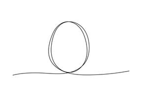 Easter Egg one Continuous Line minimalist illustration. Minimalistic element for decoration of Holiday cards and banners. Simple Hand drawn Egg-shaped illustration of outline art with editable stroke. vector