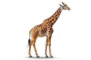 AI generated Giraffe isolated on white background.Generative Ai. photo