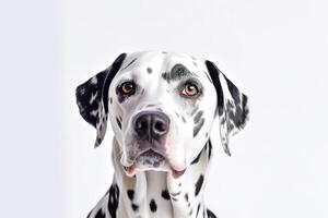 Dalmatian dog isolate on white background.Generative Ai. photo