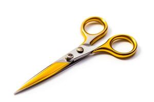 Scissors on a white background photo