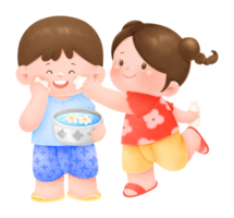 Songkran day cartoon png