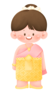 Girl in Thai dress png