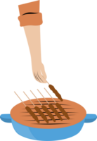 grillen saté illustratie png