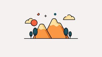 montagna movimento looping video colore cartone animato animazione grafico icona design