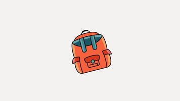 backpack animation motion icon cartoon color illustration template design video