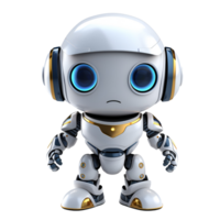 ai generato 3d cartone animato robot carino robot ai robot logo illustrazione no sfondo png