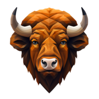 AI generated 3D Cartoon American Bison Logo Illustration Perfect for Print on Demand png