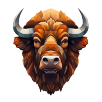 AI generated 3D Cartoon American Bison Logo Illustration Perfect for Print on Demand png