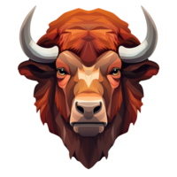 AI generated 3D Cartoon American Bison Logo Illustration Perfect for Print on Demand png