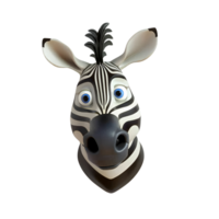 AI generated 3D Cartoon Zebra Logo Illustration No Background Perfect for Print on Demand png