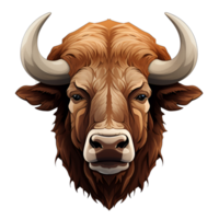 AI generated 3D Cartoon American Bison Logo Illustration Perfect for Print on Demand png