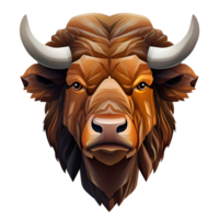 ai generato 3d cartone animato americano bisonte logo illustrazione Perfetto per Stampa su richiesta png