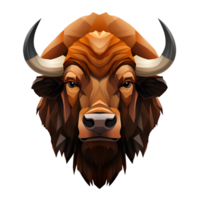 AI generated 3D Cartoon American Bison Logo Illustration Perfect for Print on Demand png