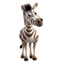 AI generated 3D Cartoon Zebra Logo Illustration No Background Perfect for Print on Demand png
