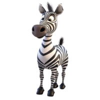 AI generated 3D Cartoon Zebra Logo Illustration No Background Perfect for Print on Demand png