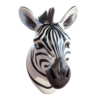 ai gerado 3d desenho animado zebra logotipo ilustração não fundo perfeito para impressão em exigem png