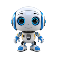 ai generato 3d cartone animato robot carino robot ai robot logo illustrazione no sfondo png