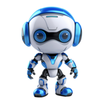 AI generated 3D Cartoon Robot Cute Robot AI Robot Logo Illustration No Background png