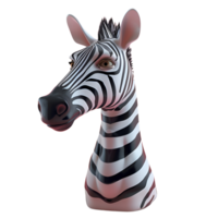 AI generated 3D Cartoon Zebra Logo Illustration No Background Perfect for Print on Demand png